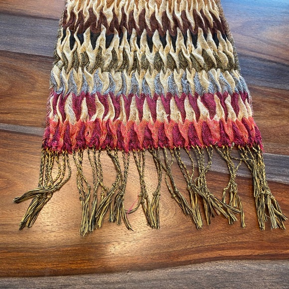 Accordion Scarf Stretchy Rainbow Multi Compared Fringe Wrap Shawl Pashmina flaws - Picture 7 of 8